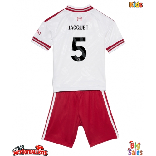 Liverpool Jeremy Jacquet #5 Replica Away Stadium Kit for Kids 2026-27 Short Sleeve (+ pants)